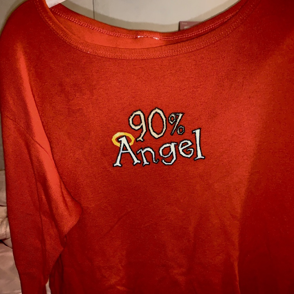Y2K LONG SLEEVE CROP TOP LIKE NEW 90% ANGEL
